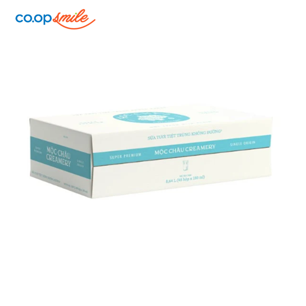 Sữa tươi tiệt trùng Vinamilk Mộc Châu không đường thùng 48x180ml