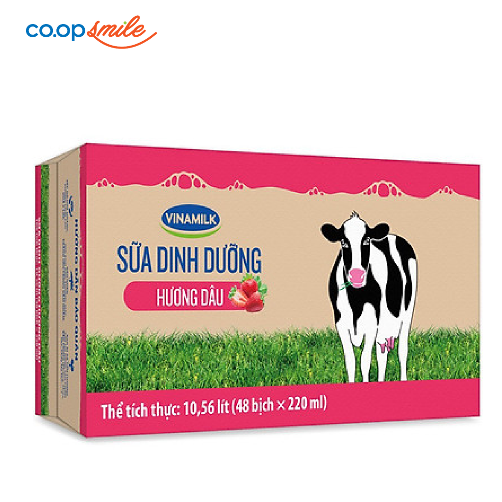 Sữa dinh dưỡng Vinamilk dâu thùng 48x220ml