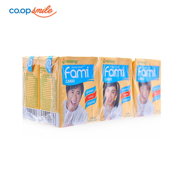 Sữa đậu nành FAMI canxi lốc 6 hộp x200ml