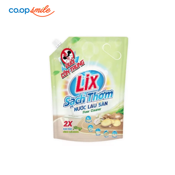 Nước Lau Sàn Lix Siêu Sạch gừng sã chanh túi 3.2L