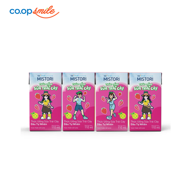 Thức uống sữa trái cây dâu Mistori lốc 4x110ml