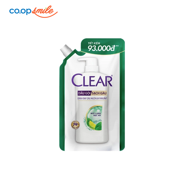 Dầu gội CLEAR mát lạnh bạc hà túi 630g