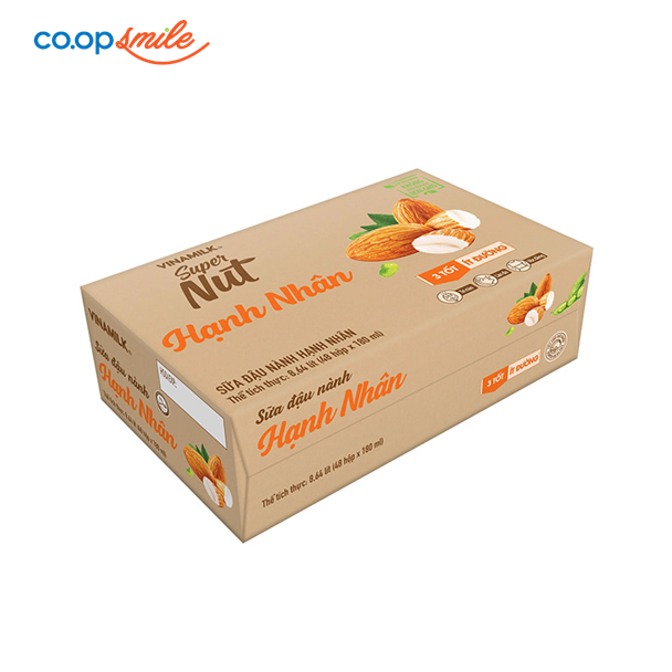 Sữa đậu nành hạnh nhân Vinamilk thùng 48x180ml