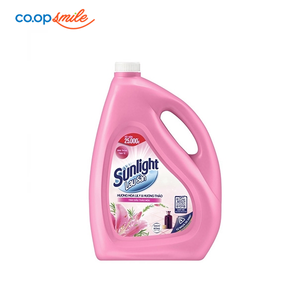 Nước Lau Sàn SunLight Tinh Dầu Thảo Mộc  Lily & hương thảo 3.6kg