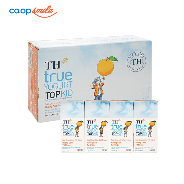 Sữa chua tiệt trùng TH Topkid cam thùng 48x180ml