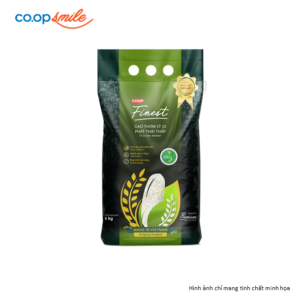 Gạo thơm ST25 phát thải thấp CoopFinest túi 5kg