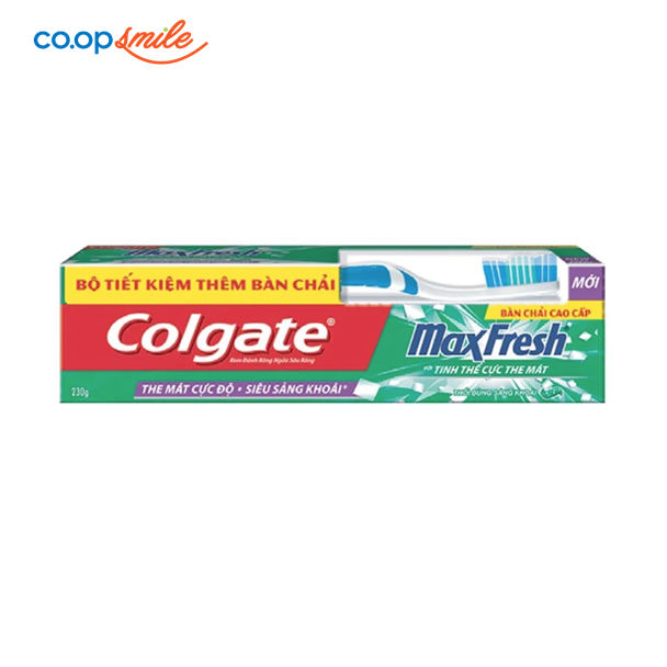 Kem đánh răng Colgate Maxfresh thổi bừng sảng khoái 230g + Bàn chải đánh răng
