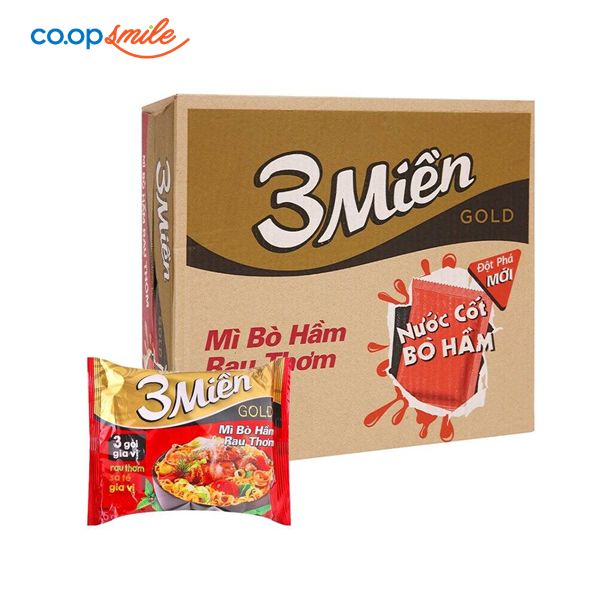 Mì Reeva 3MIEN bò rau thơm thùng 30 góix 75g