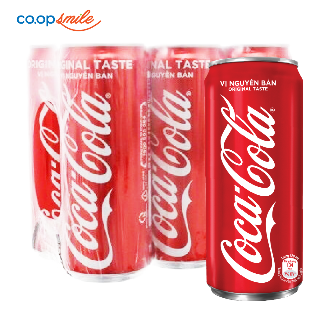Nước giải khát Coca Cola Cola lon lốc 6x320ml