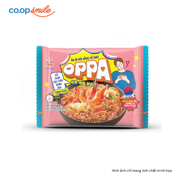 Mì trộn Oppa hải sản hành phi gói 65g