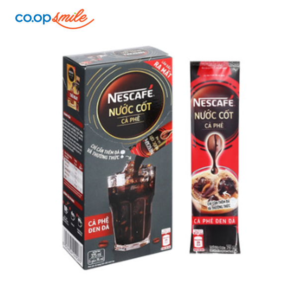 Nước cốt NesCafé cà phê đen đá hộp giấy 5x75ml