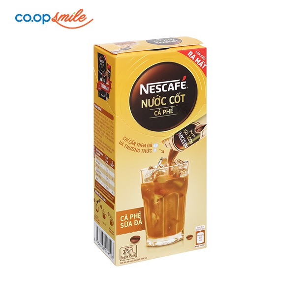 Nước cốt NesCafé cà phê sữa đá hộp giấy 5x75ml