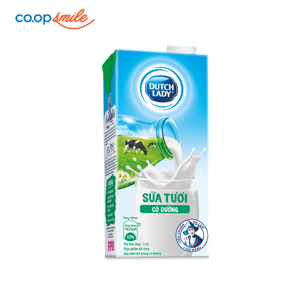 Sữa tươi tiệt trùng Dutch Lady có đường hộp giấy 965ml