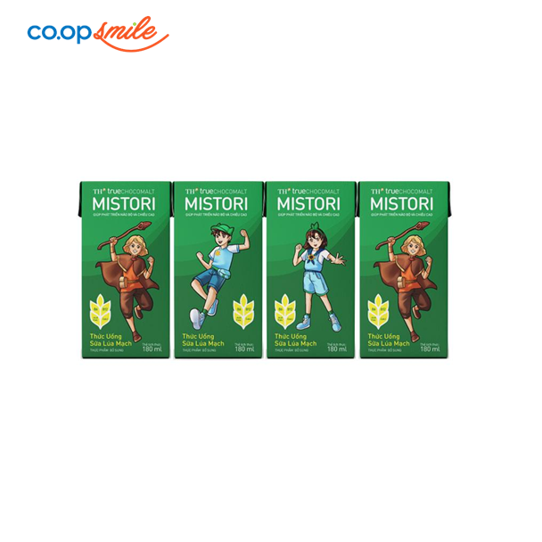 Thức uống lúa mạch choco Mistori lốc 4x180ml