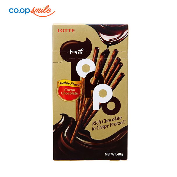 Bánh đũa TOPPO cocoa choco hộp giấy 40g