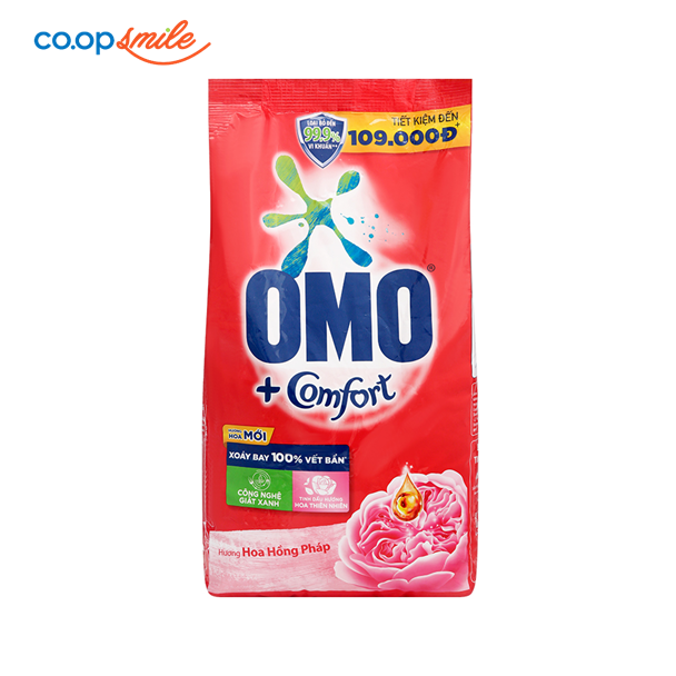 Bột giặt Omo comfort tinh dầu thơm ngất ngây hồng 5.3kg