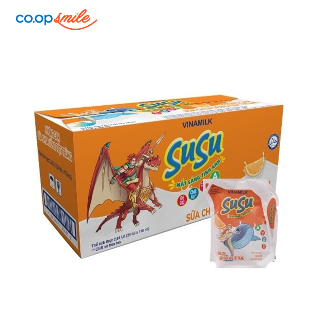 Sữa chua uống tiệt trùng Vinamilk SuSu cam thùng 24x110ml