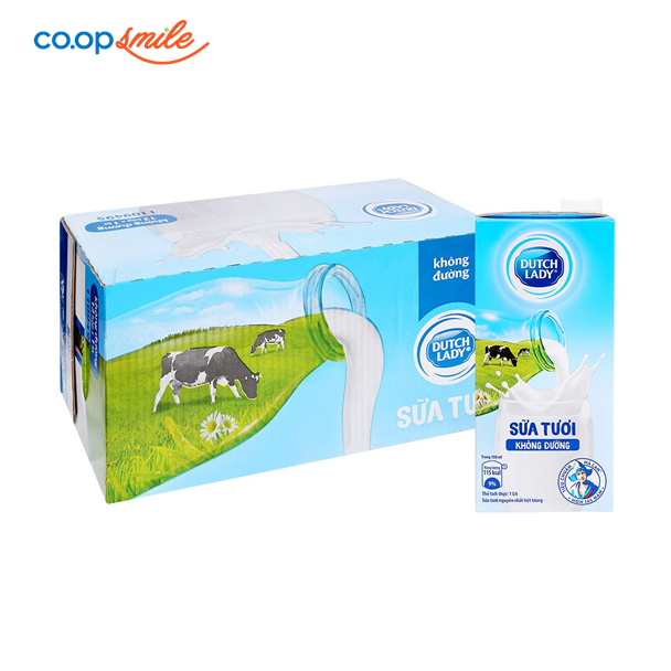 Sữa tươi tiệt trùng Dutch Lady không đường 12x965ml