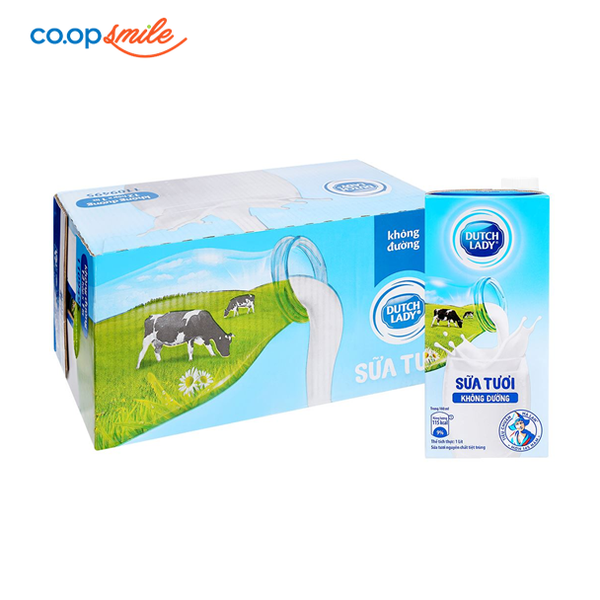 Sữa tươi tiệt trùng Dutch Lady không đường 12x965ml