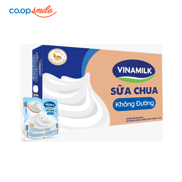 Sữa chua Vinamilk không đường thùng 48x100g