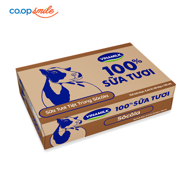 Sữa tươi tiệt trùng Vinamilk 100% soco thùng 48x180ml