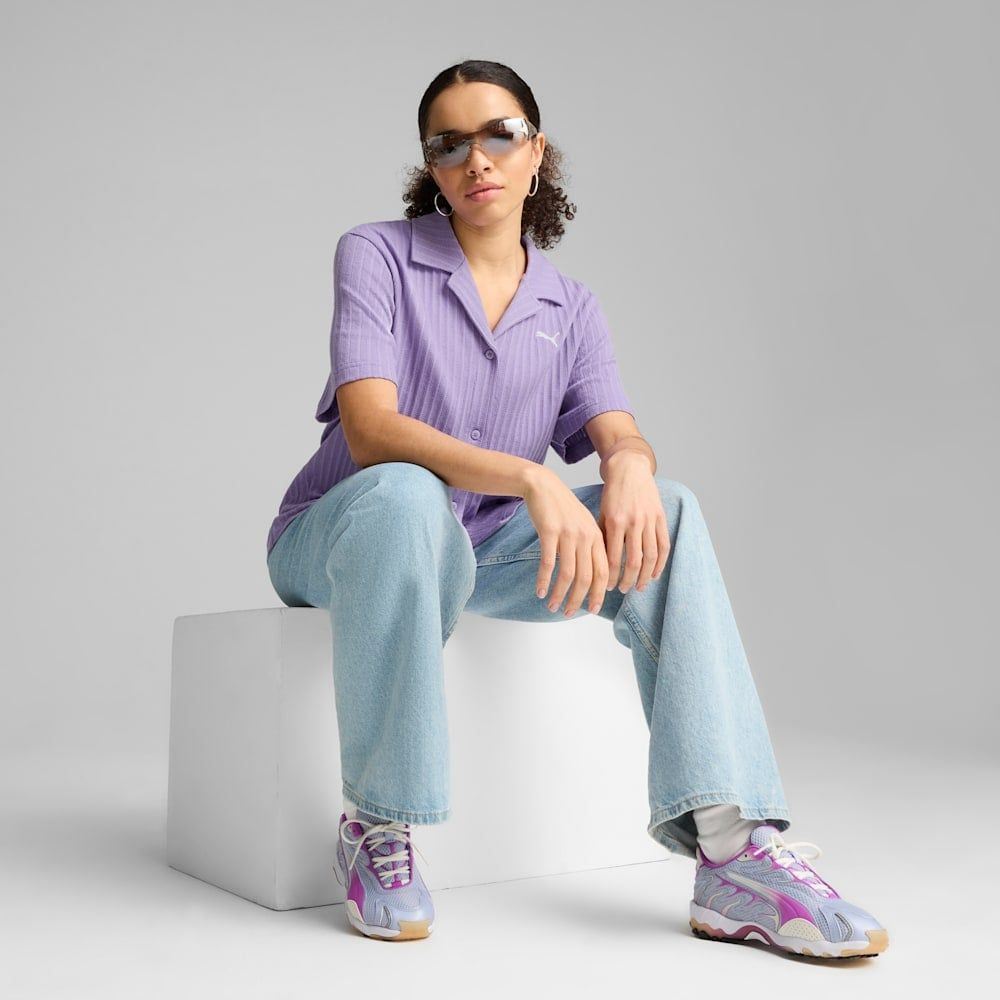  Áo Phông - Áo thun Thể Thao Nữ PUMA Wardrobe Ess Shirt Pointelle 62976329 