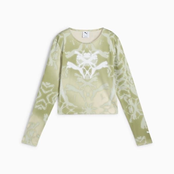  Áo Phông - Áo thun Thể Thao Nữ PUMA Dare To Long Sleeve Aop Baby Tee 62980537 