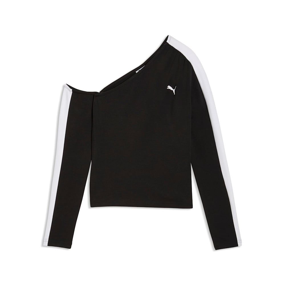  Áo Phông - Áo thun Thể Thao Nữ PUMA T7 Asymmetric Longsleeve 63462301 