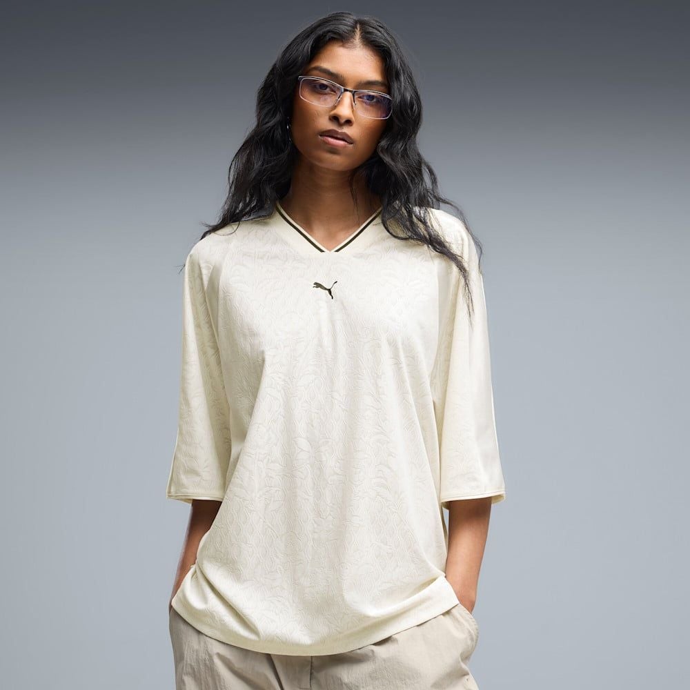  Áo Thi Đấu Thể Thao Nữ PUMA Lace Pack Oversized Short Sleeve Jersey 63874187 