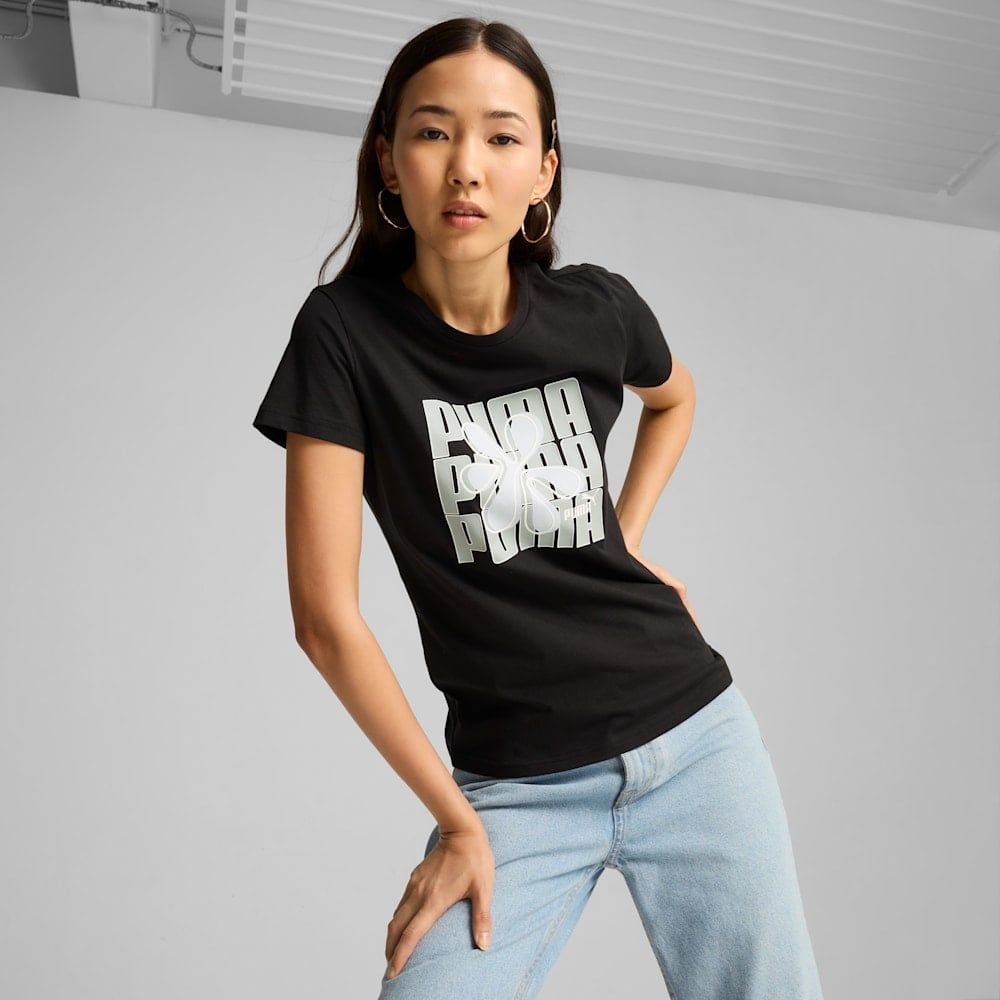  Áo Phông - Áo thun Thể Thao Nữ PUMA Graphics Puma Wording Tee 68299701 