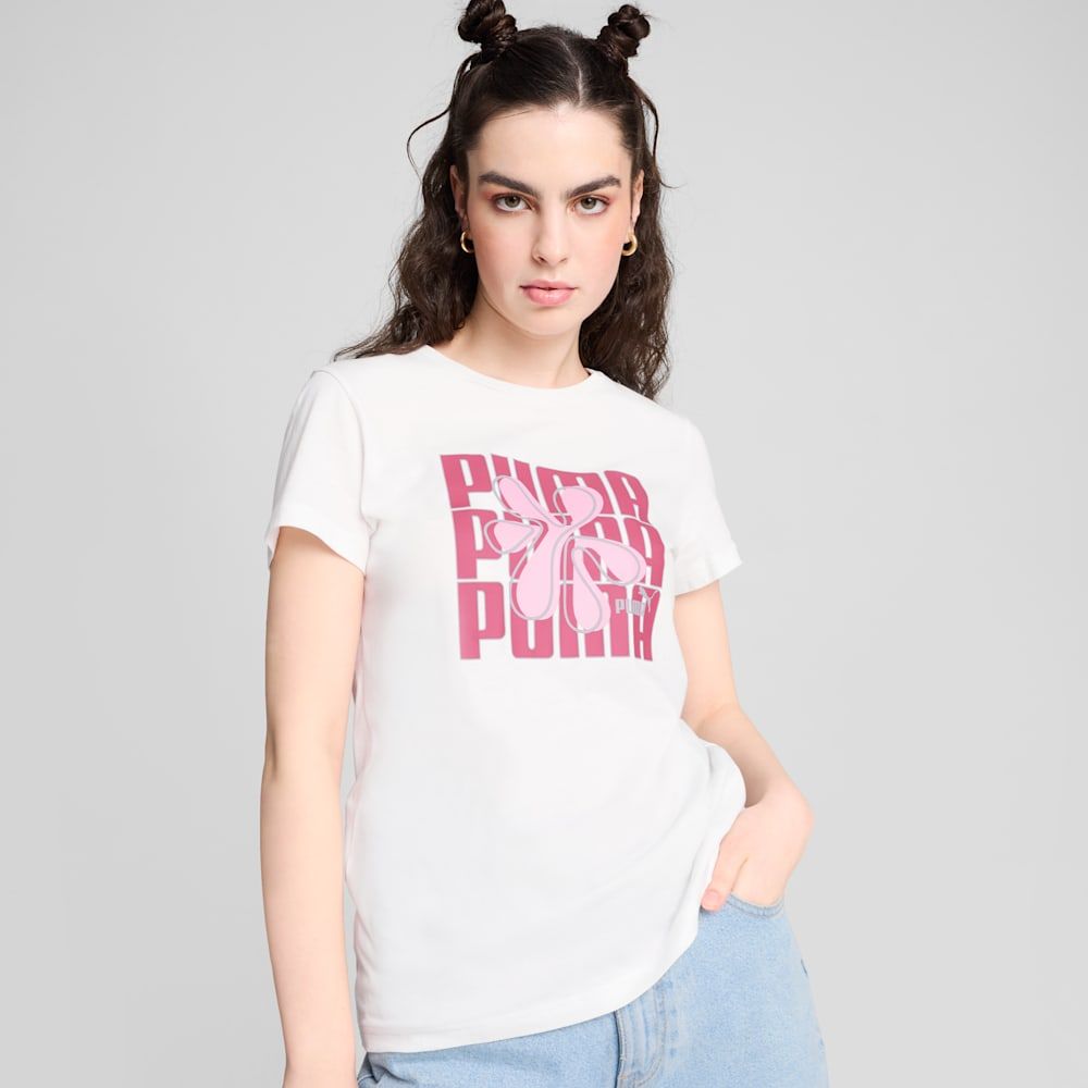  Áo Phông - Áo thun Thể Thao Nữ PUMA Graphics Puma Wording Tee 68299702 