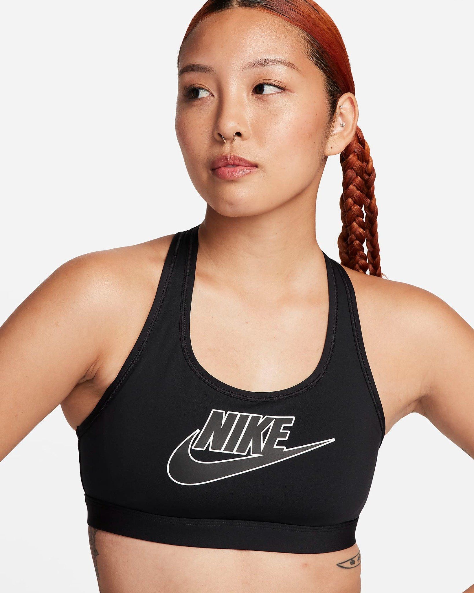  Áo Ngực Thể Thao Tập Luyện Nữ NIKE As W Nk Swsh Med Spt Futura Br FB4081-010 