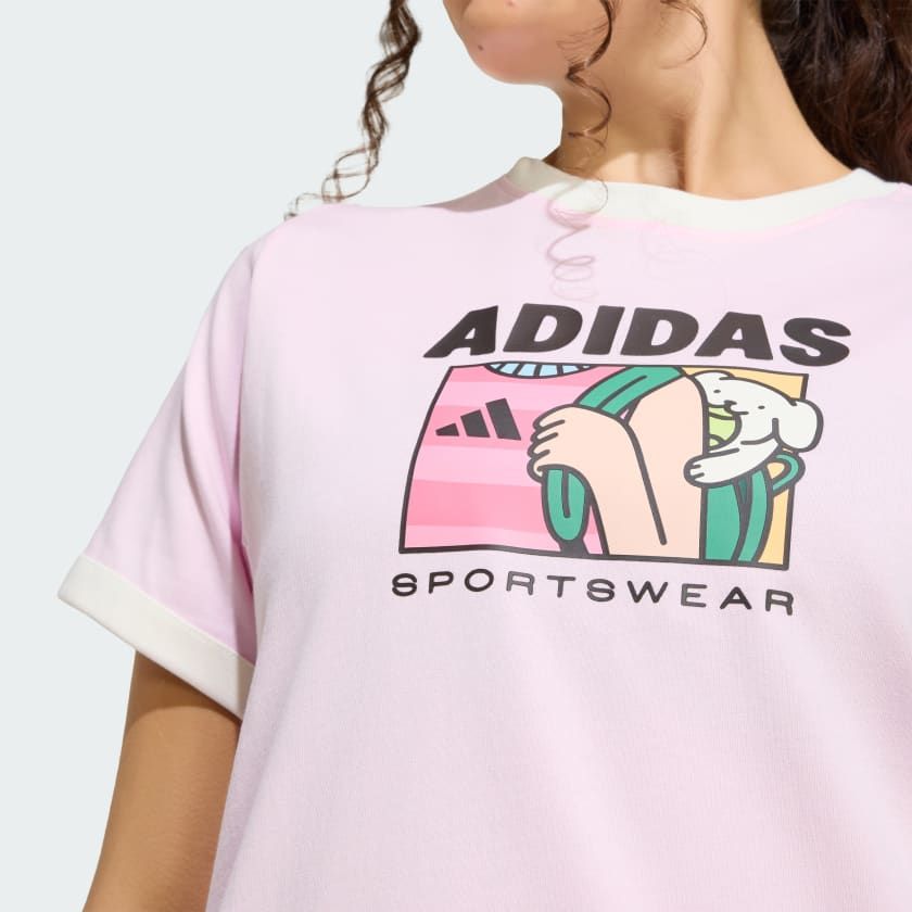  Áo Phông - Áo thun Thể Thao Nữ ADIDAS Pop Art T1 Q2 KC8601 