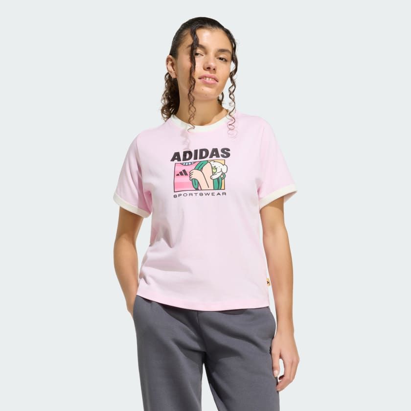  Áo Phông - Áo thun Thể Thao Nữ ADIDAS Pop Art T1 Q2 KC8601 