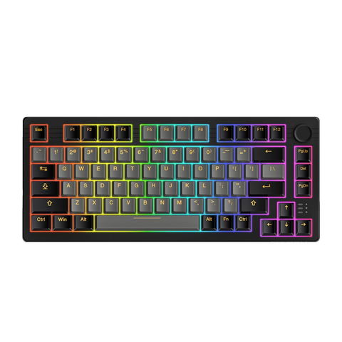 Bàn phím cơ không dây DareU EK75 Pro Black Golden Triple Mode