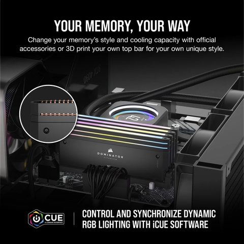 RAM Corsair Dominator Titanium RGB 64GB (2x32GB) 6000 DDR5 Black