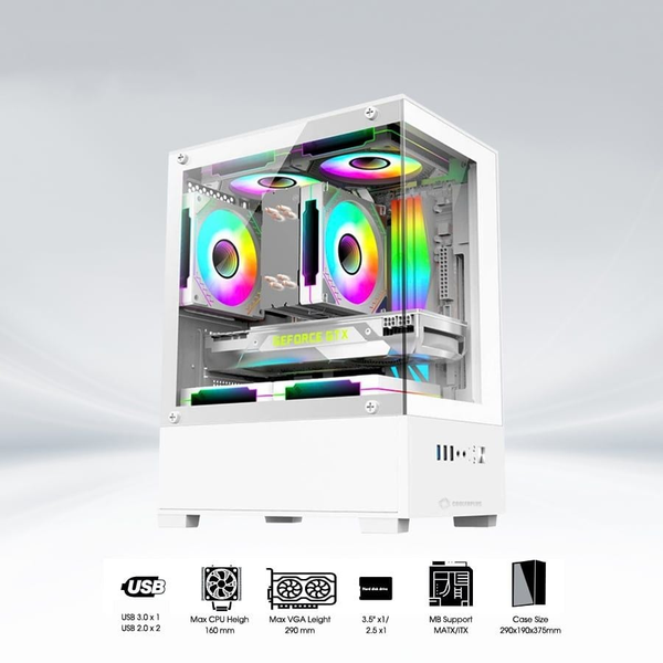 Vỏ Case CoolerPlus CPC-EX32 Trắng/White | MATX