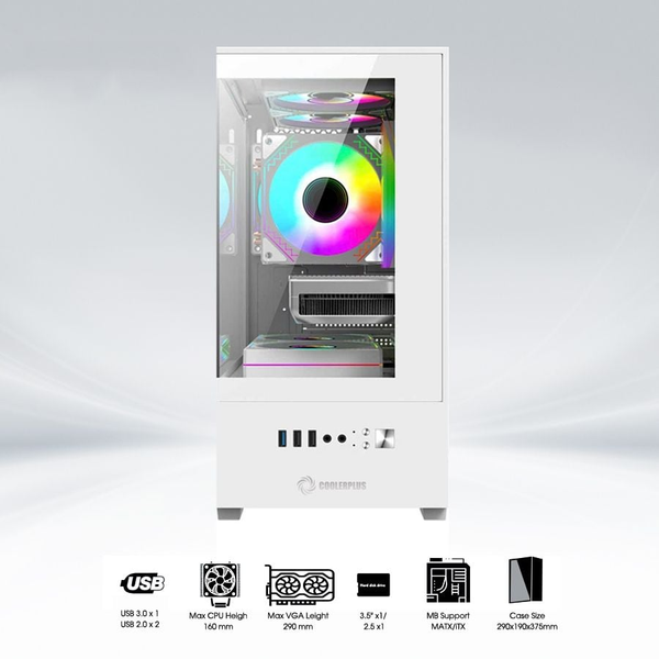 Vỏ Case CoolerPlus CPC-EX32 Trắng/White | MATX
