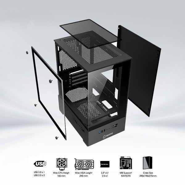 Vỏ Case CoolerPlus CPC-EX32 Đen/Black | MATX