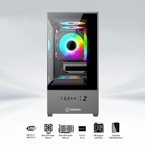 Vỏ Case CoolerPlus CPC-EX32 Đen/Black | MATX