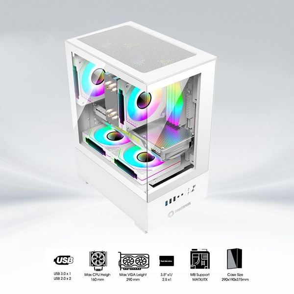 Vỏ Case CoolerPlus CPC-EX32 Trắng/White | MATX