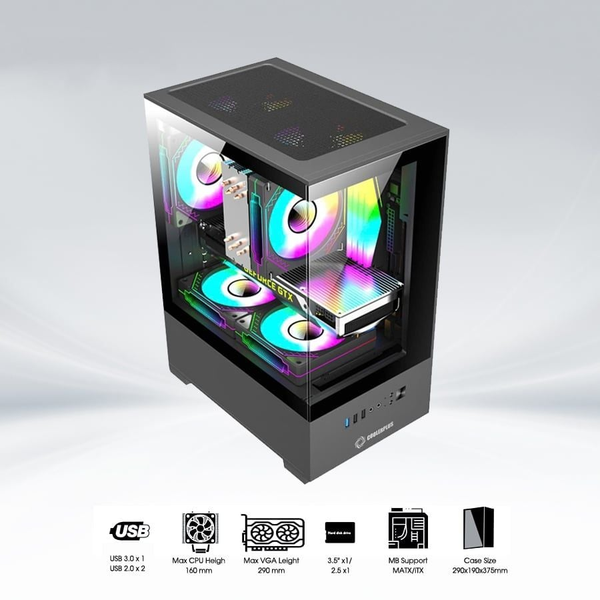 Vỏ Case CoolerPlus CPC-EX32 Đen/Black | MATX