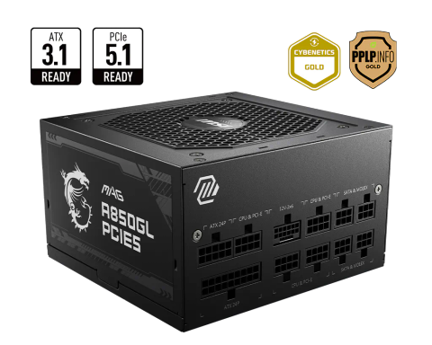 Nguồn MSI MAG A850GL PCIE 5 850W 80 Plus Gold