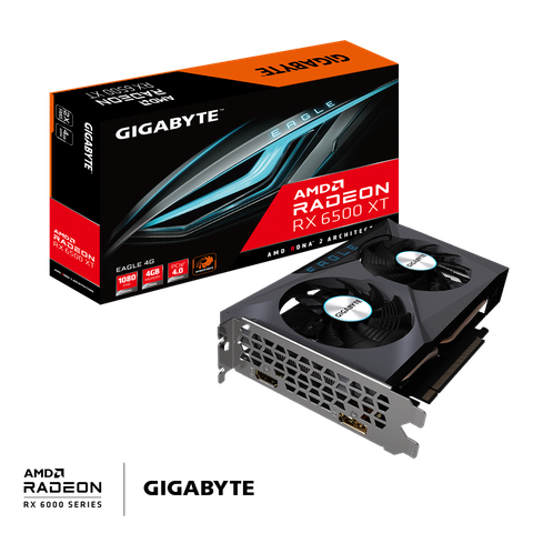 Card màn hình AMD Radeon RX 6500 XT Gigabyte EAGLE | 4GB GDDR6, 1024 SP, 400W