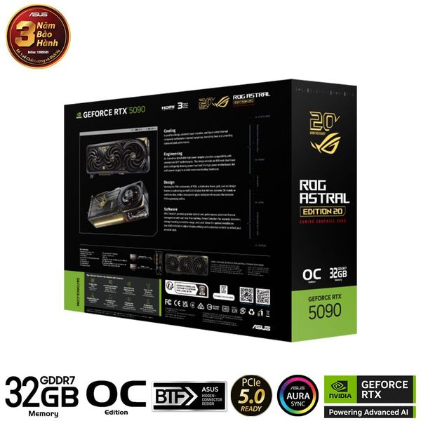 VGA ASUS ROG ASTRAL RTX5090 O32G EDITION 20 GDDR7