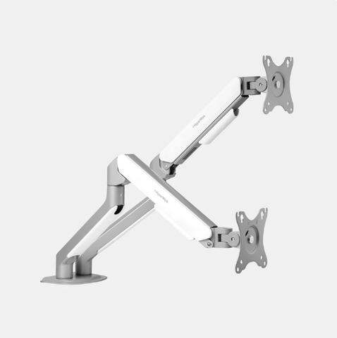 Giá treo màn hình Hyperwork T6 Pro Dual HPW T6P.Dual.V2-SLV (Đôi/Trắng xám)