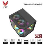 Vỏ Case VSP X8 Đen/Black | MATX (không kèm fan)