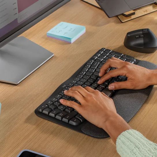 Bàn phím không dây Logitech Wave Keys Ergonomic