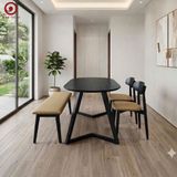  BA-109 Bộ Bàn Ăn Grace Wood Oval và 2 Ghế Inova + Ghế Băng 