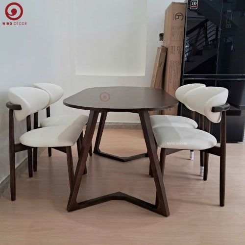  BA-19 Bộ bàn ăn Grace Wood Oval và 4 Ghế Oleandro ASH 